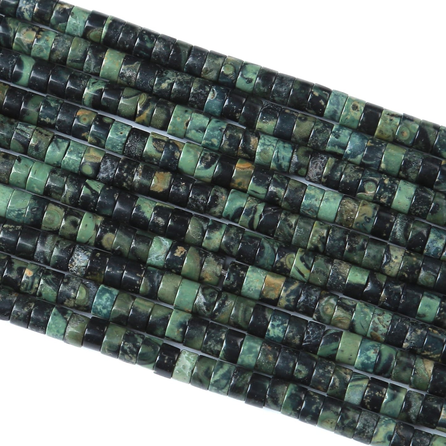 2x4MM 150PCS Kambaba Jasper Tube Cylinder Rondelle Abacus Disk Spacer Loose Beads for Jewelry Making