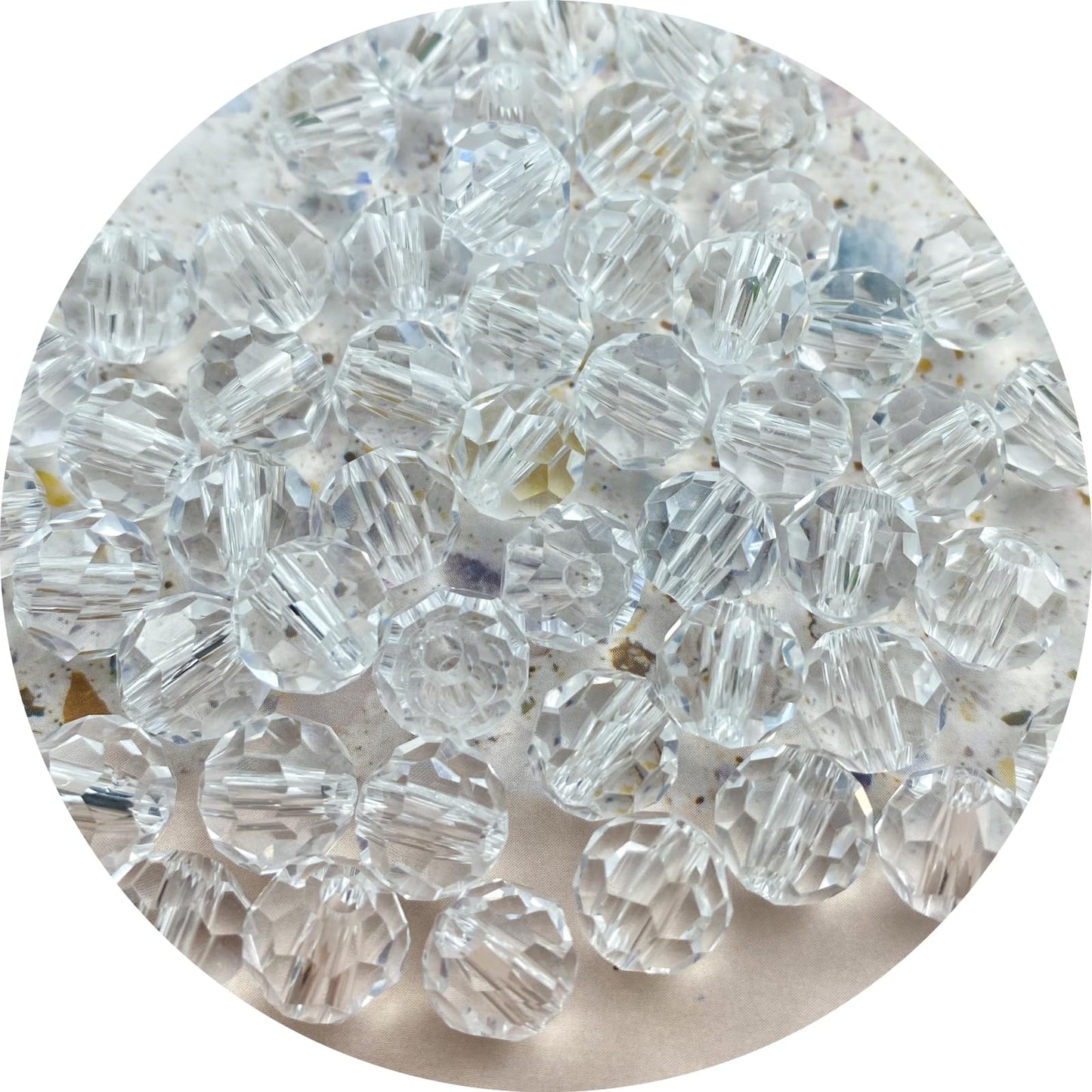 Xinhongo Crystal Glass Beads 400 Pieces 4mm Round Faceted Glass Spacer Beads for Jewelry Making Bracelet Earring Necklace DIY Craft Supplies(Crystal Clear)