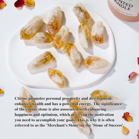 Apengshi 1/2 lb(230g) Natural Citrine Crystal Points Irregular Rough Crystal Stone Raw Crystal Gemstones Bulk Chakra Stones Meditation Reiki Collect Handmade DIY