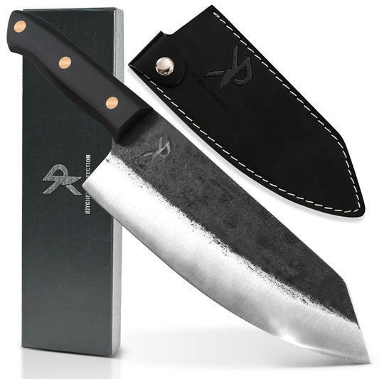 Kitchen perfection Handmade Chefs Carving Knife For Meat Cutting- Extremely Sharp Cooking Knife 8 Inch -Hand Sharpen Best Gift For Men - High Carbon Steel w/Leather Sheath