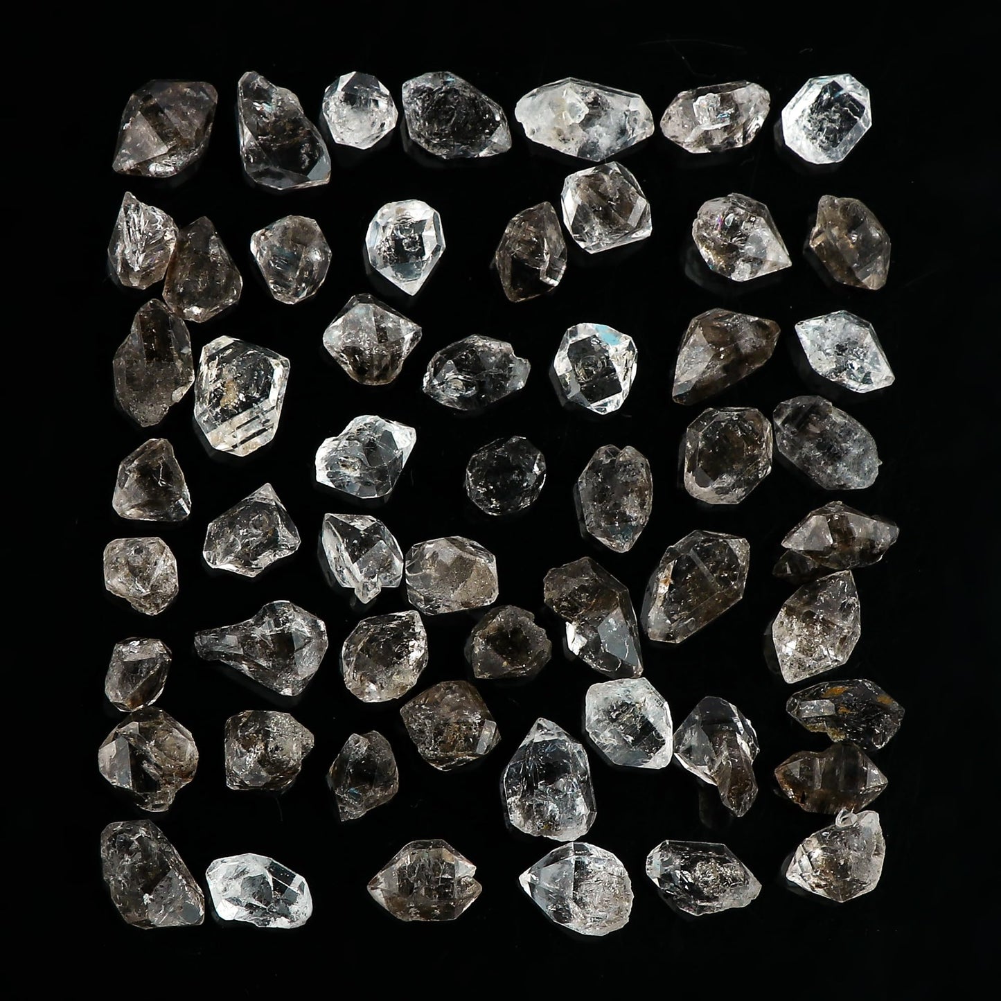 CRYSTALIS Wholesale (100cts) (45+pcs) Natural Black Herkimer Diamond Quartz Loose Gemstone Bulk Jewelry Making Supply, Chakra Healing Raw Stones, Wire Wrapping, DIY, Gem Collection