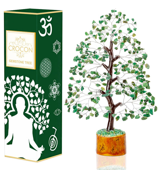 Crocon® Green Aventurine Crystal Tree Of Life, Birthday Gifts For Women & Men, House Decor Healing Crystals Present, Spiritual Gift Room Decor, House Warming Gift New Home, Self Care Mom Birthday Gift