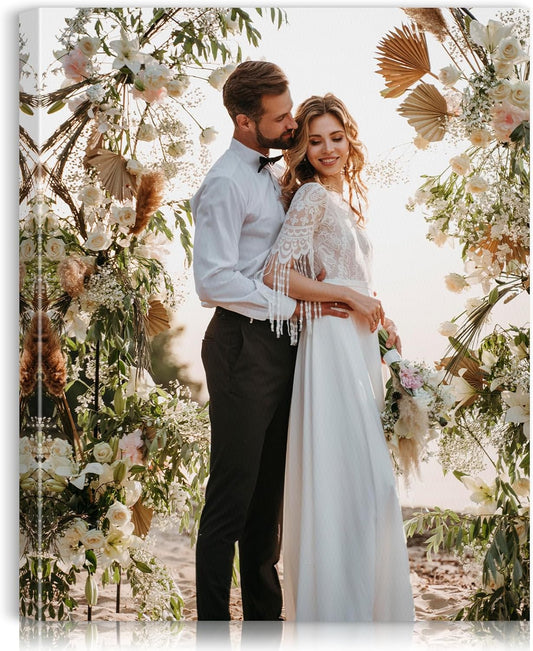 Skiennix Custom Canvas Prints - Personalized Photo Wall Art for Weddings, Family & Home Decor | 16x20 Wrapped Frame