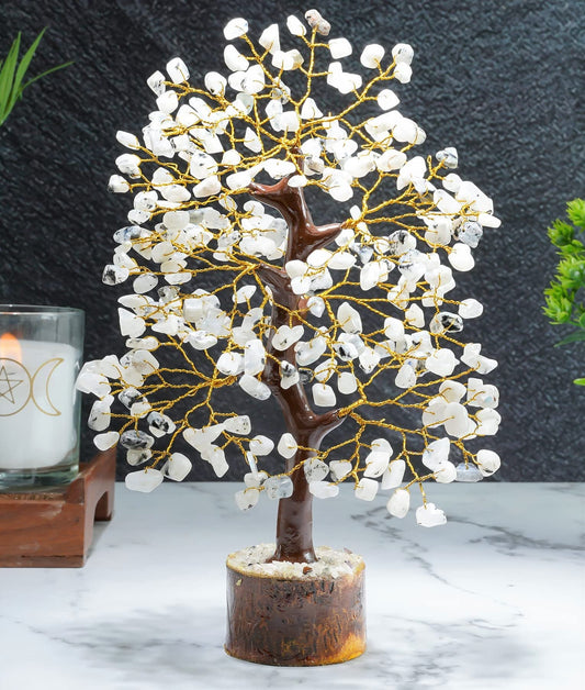Crocon® Rainbow Moonstone Crystals Tree of Life, Birthday Gifts for Women, Men & Friends, Crystals & Healing Stones, Home Decor, Money Tree, Women Gift Ideas, House Warming Gifts New Home for Sister