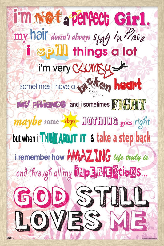 I'm Not Perfect Wall Poster, 22.4L" x 14.7W", Blonde Framed Version