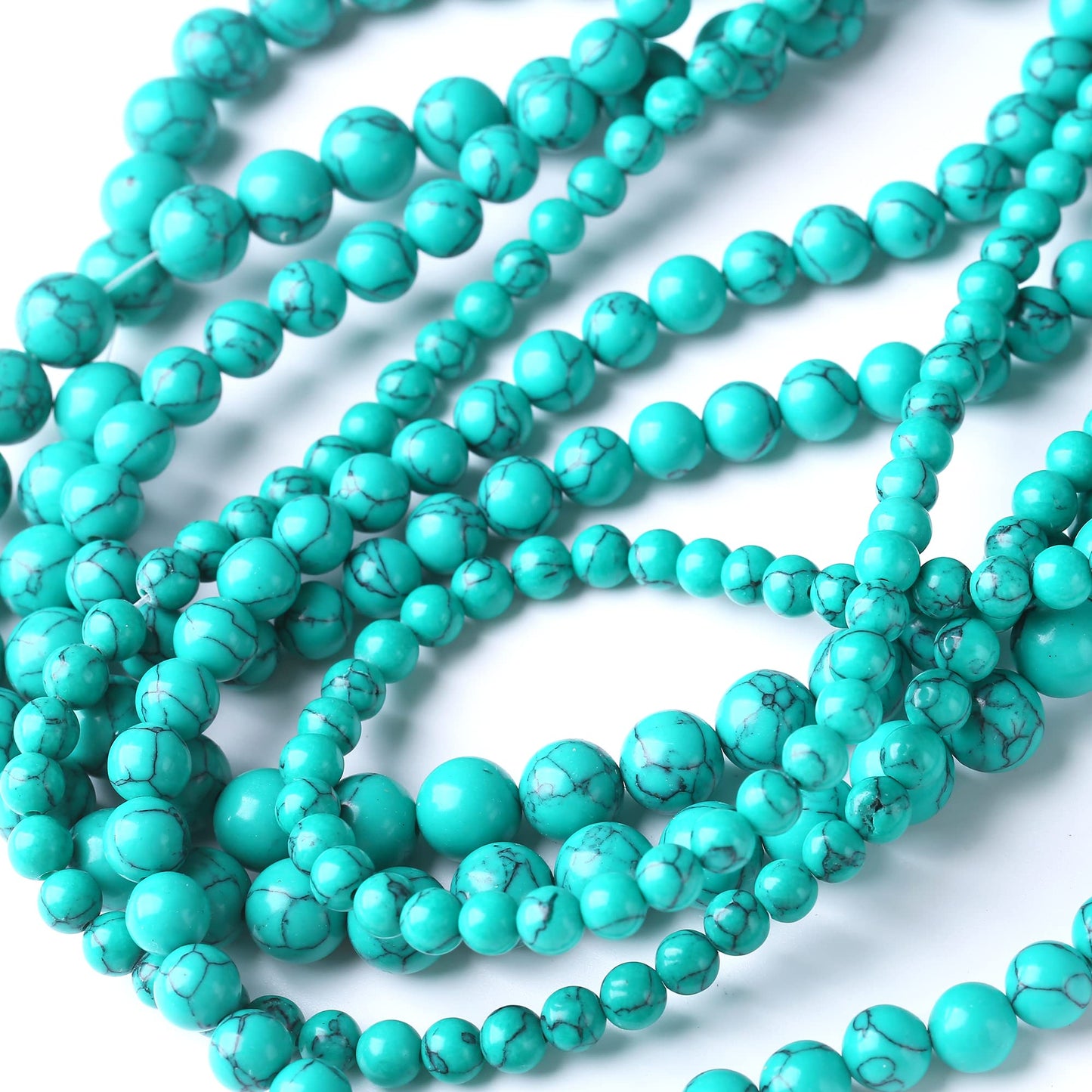 8MM Green TurquoiseRound Loose Beads Natural Gem Beads Crystal Energy Stone Beads for Jewelry Making DIY Bracelet Necklace