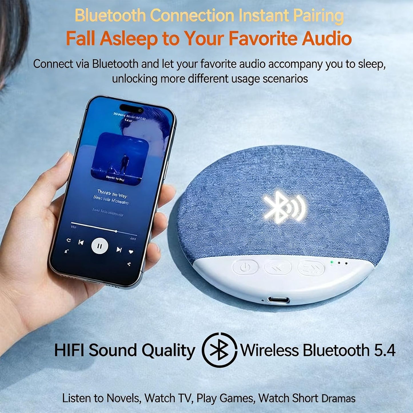 serfpardis 2026 New Pillow Speakers for Sleeping, Under Pillow Speaker for Sleeping Bluetooth with White Noise