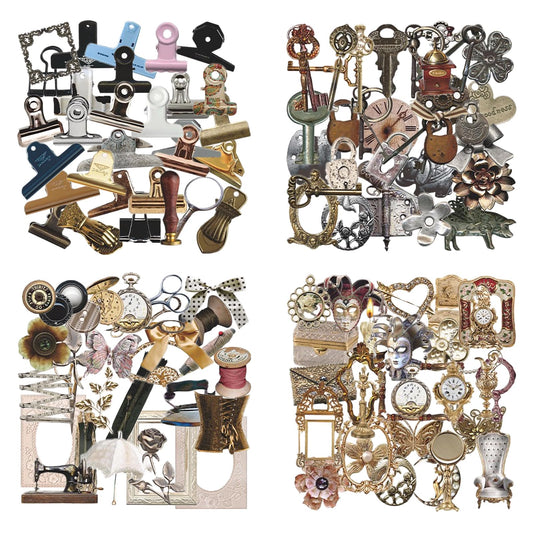 120 Pcs Vintage Scrapbooking Supplies for Junk Journal, Creative DIY Journaling Kit, Thick Cardstock Ephemera Paper for Decoration and Collage