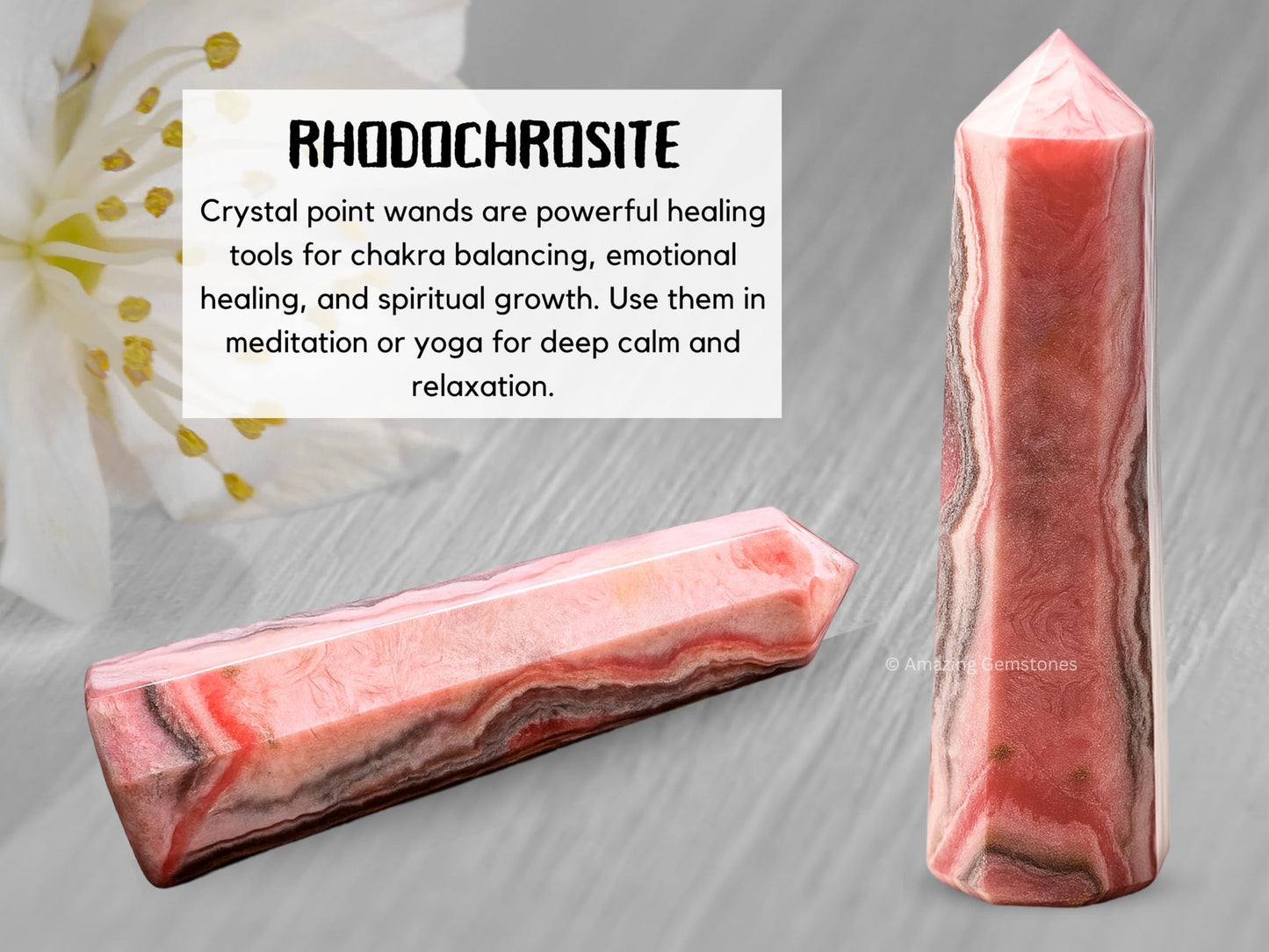 Amazing Gemstone Rhodochrosite Crystal Towers ~ Natural Healing Crystal Point Obelisk for Reiki Healing and Crystal Grid (3" to 4" INCH)