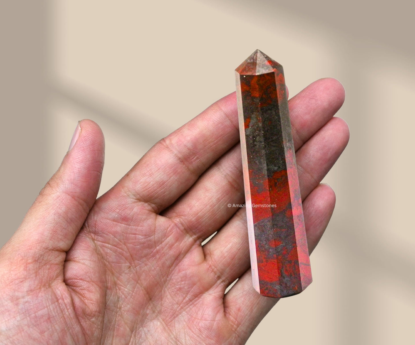 Amazing Gemstone Red Jasper Hematite Crystal Towers - Natural Healing Crystal Point Obelisk for Reiki Healing and Crystal Grid (3" to 4" INCH)