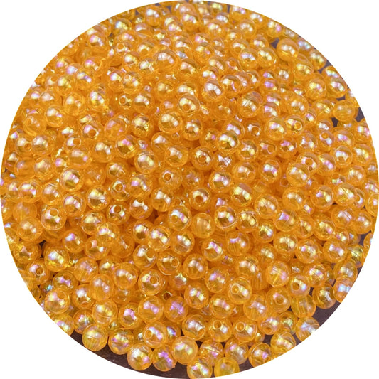 1000 Pcs 6mm Acrylic Round Beads AB Colors Round Spacer Beads for Earring Bracelet Necklace Key Chains Jewelry DIY Craft Making(Orange AB)