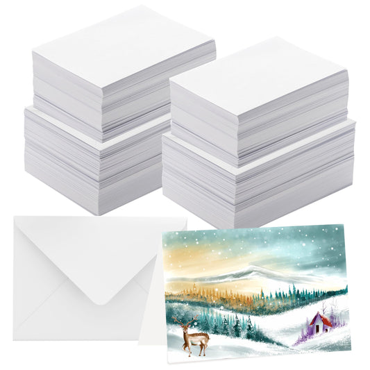 Anscher 30 Pack Heavyweight Cotton Watercolor Cards with Envelopes, 4 x 6 Inch Premium Blank Cards and Envelopes, Perfect for Painting or Card Making, Ideal for Christmas and Birthday Gifts