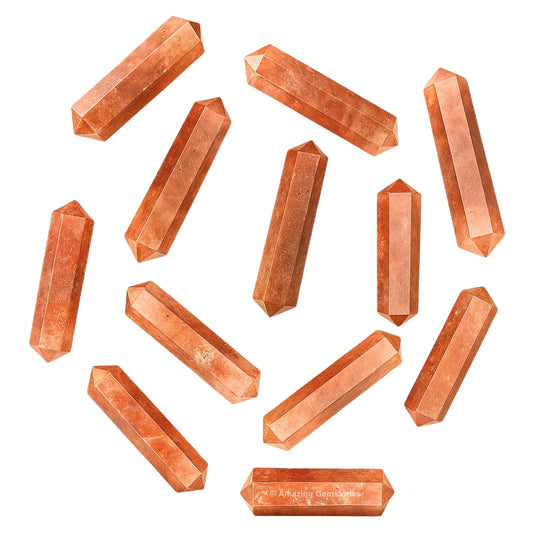 Amazing Gemstone Strawberry Quartz Crystal Points Bulk Healing Crystals and Stones - Pack of 3 Double Terminated Healing Wand Point Bulk Crystals for Crafts, Crystal Grid, DIY