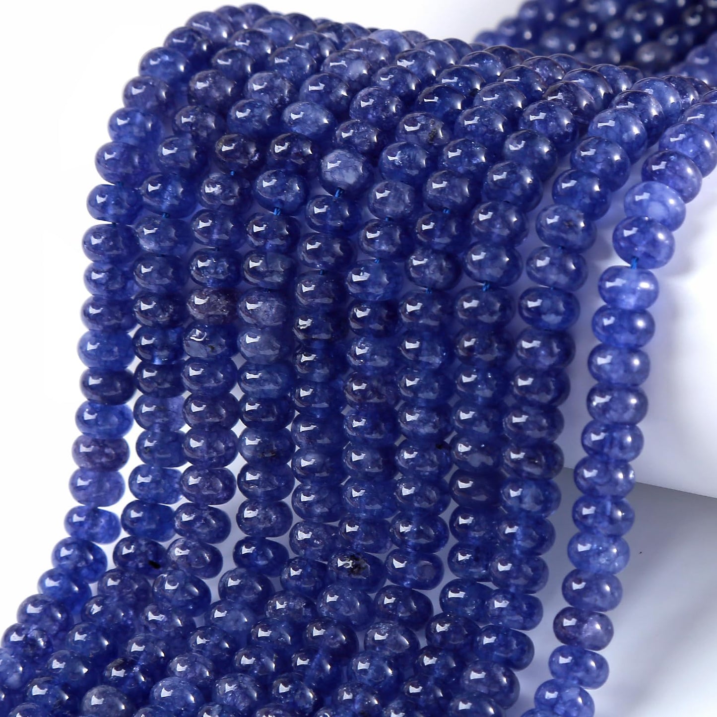 5x8MM 72PCS Blue Purple Chalcedony Tube Rondelle Abacus Disk Spacer Loose Beads for Jewelry Making Bracelet DIY Accessories