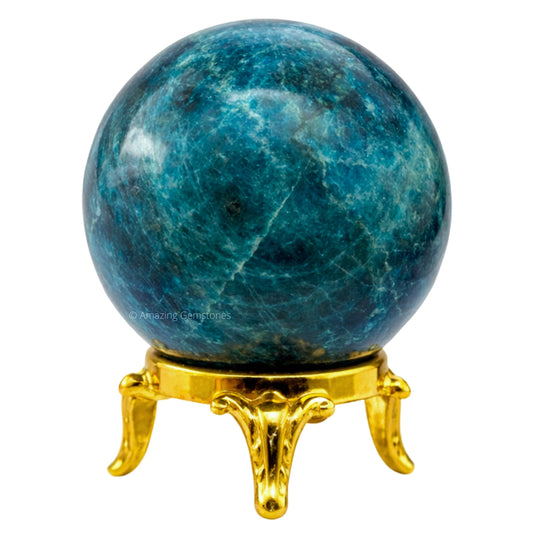 Amazing Gemstone Blue Apatite Crystal Ball with Stand - 2" Inches Crystal Sphere Meditation Balls for Witchcraft and Decorative Balls