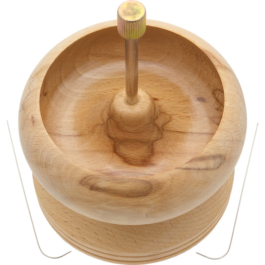 The Beadsmith Spin & String – Bead Stringing Wooden Spinning Wheel with 2 Needles, 4.4” High, 5.6” in Diameter, Quickly String Seed Beads for Jewelry