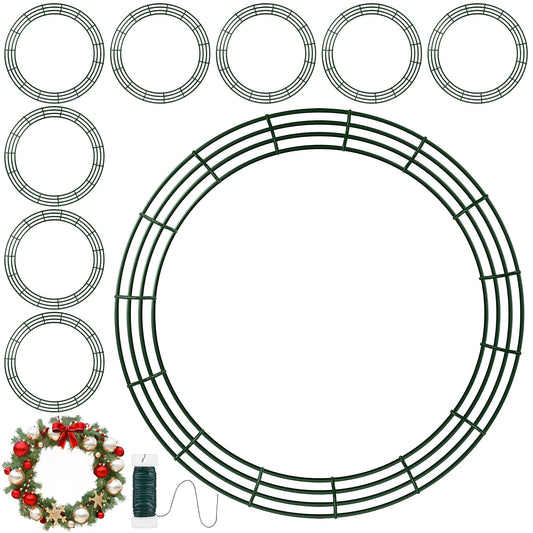 Fovths 12 Pieces Metal Christmas Wire Wreath Frame 30 Inch Green Wreath Ring with Floral Wire Form Front Door Garland Frame for Christmas Wedding Home DIY Crafts Supplies