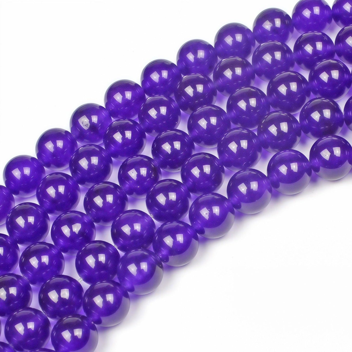 MJDCB Stone Beads Purple Jade Round Loose Beads for Jewelry Making DIY Bracelet Necklace (8mm)