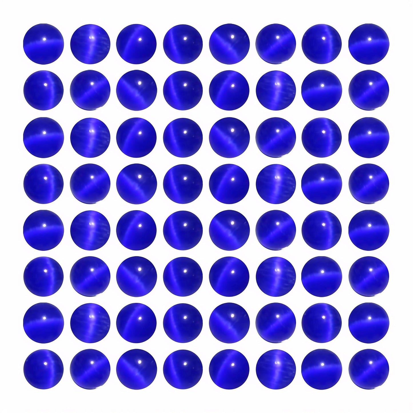 MJDCB 45pcs Sapphire Blue Cat Eye Stone Beads 8mm Round Crystal Loose Bead for Jewelry Making DIY Bracelets Necklace Accessories