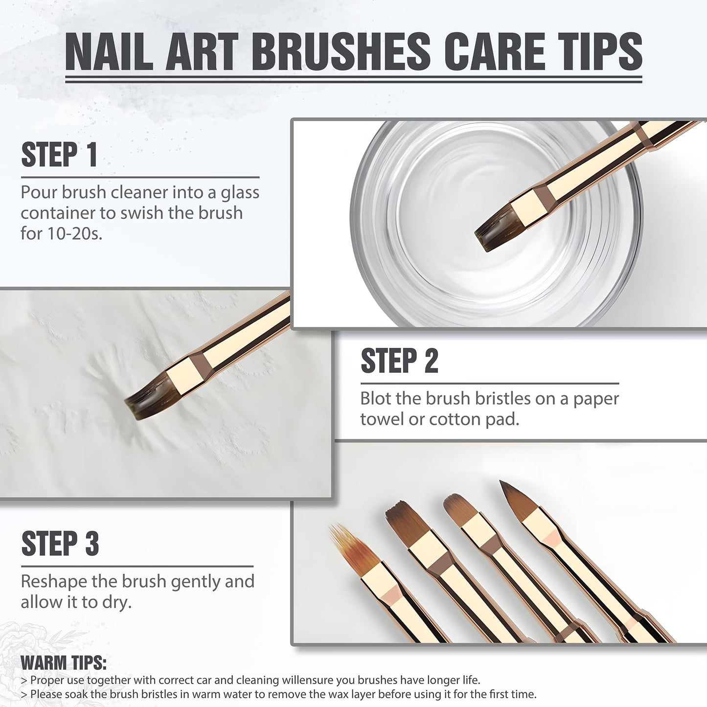 Nail Art Brushes Set, Professional 5Pcs Double-Ended Nail Brush Kit for Details, Long Lines, Ombre & 3D Design-Perfect for DIY Manicures & Salons (Black)
