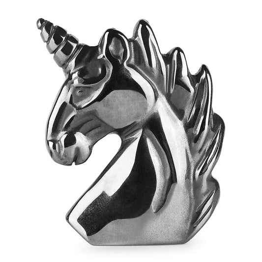 Artistone 3" Hematite Crystal Unicorn Figurines,Hand Carved Polished Gemstone Unicorn Statue Animal Carvings Collectible Paperweight Decorative Healing Stones for Home,Office
