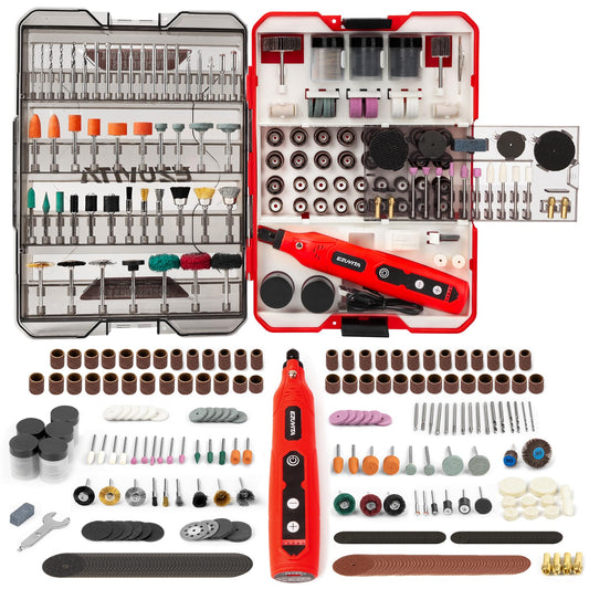 EZUVITA 4V Cordless Mini Rotary Tool Kit with 446PCS Accessories, 5-Speed Memory Function, 2000mAh Battery, Type-C Fast Charging & LED Light, for Sanding, Engraving, Grinding, Portable Storage Case