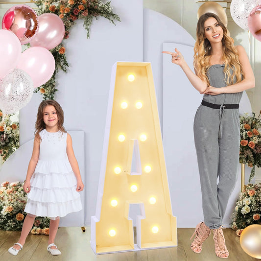 GGPL 4ft Marquee for Letters A, Marry Me Light up Letters, Large Light up Letters, Multifunctional Large Marquee for Letters 4 Feet Tall for Party Decorations, Letter Balloons (Letters A)