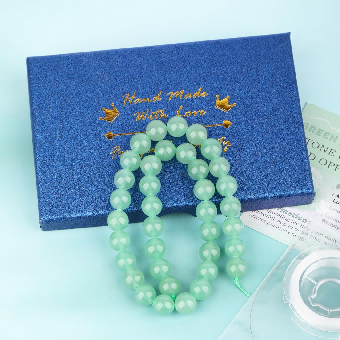 CMBYN Natural Stone Beads Round Genuine Real Stone Beading Strand Loose Gemstones DIY Smooth Bead for Bracelet Necklace Earrings Jewelry Making (Green Aventurine, 10mm 36 Pieces)