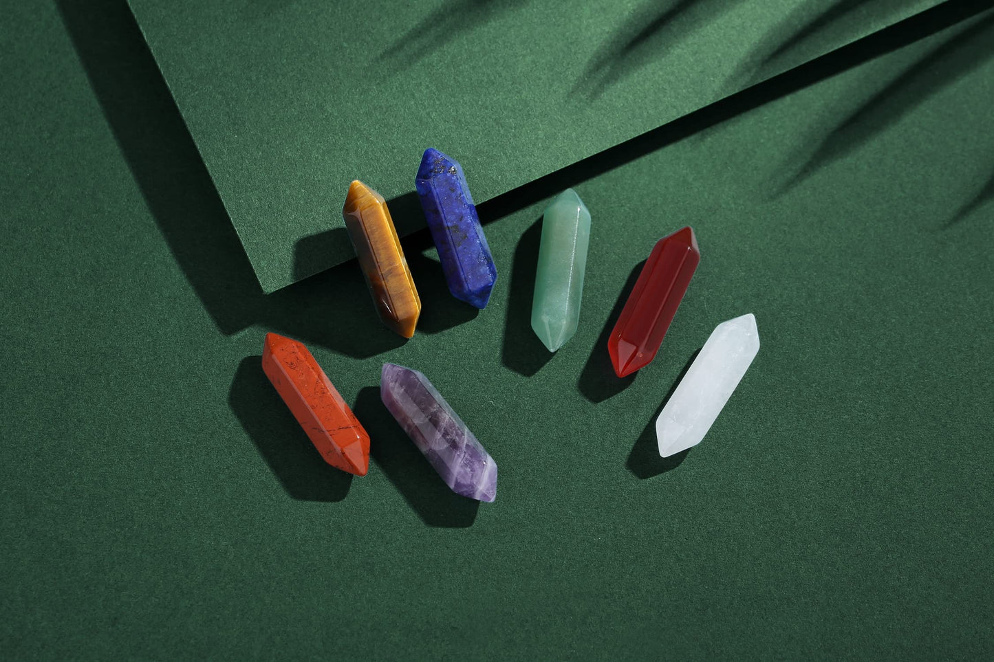 Healing Crystals Stones Sets 7 Chakra Natural Clear Quartz Amethyst Green Aventurine Tiger Eye Carnelian Red Stone Reiki Gemstones Points Energy Balancing Meditation Therapy