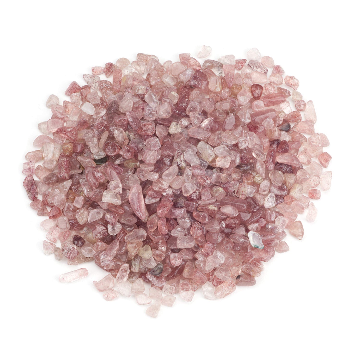 Cherry Tree Collection 1/2 Pound Polished Tumbled Gemstone Chips, Pebbles, Crystal Chips Bulk for Jewelry Making, Healing, Plants, Succulents, Aquariums, Decoration, Chakra (Strawberry Quartz)