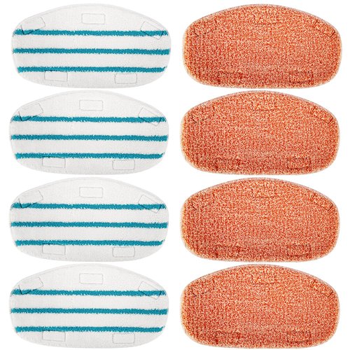 MXZONE 8 Pack Steam Mop Replacement Pads Compatible with PurSteam Steam Mop Cleaner 10-in-1, 4 Upgraded Ultra Cleaning Pads and 4 Microfiber Steamer Washable Reusable Pads Replacement