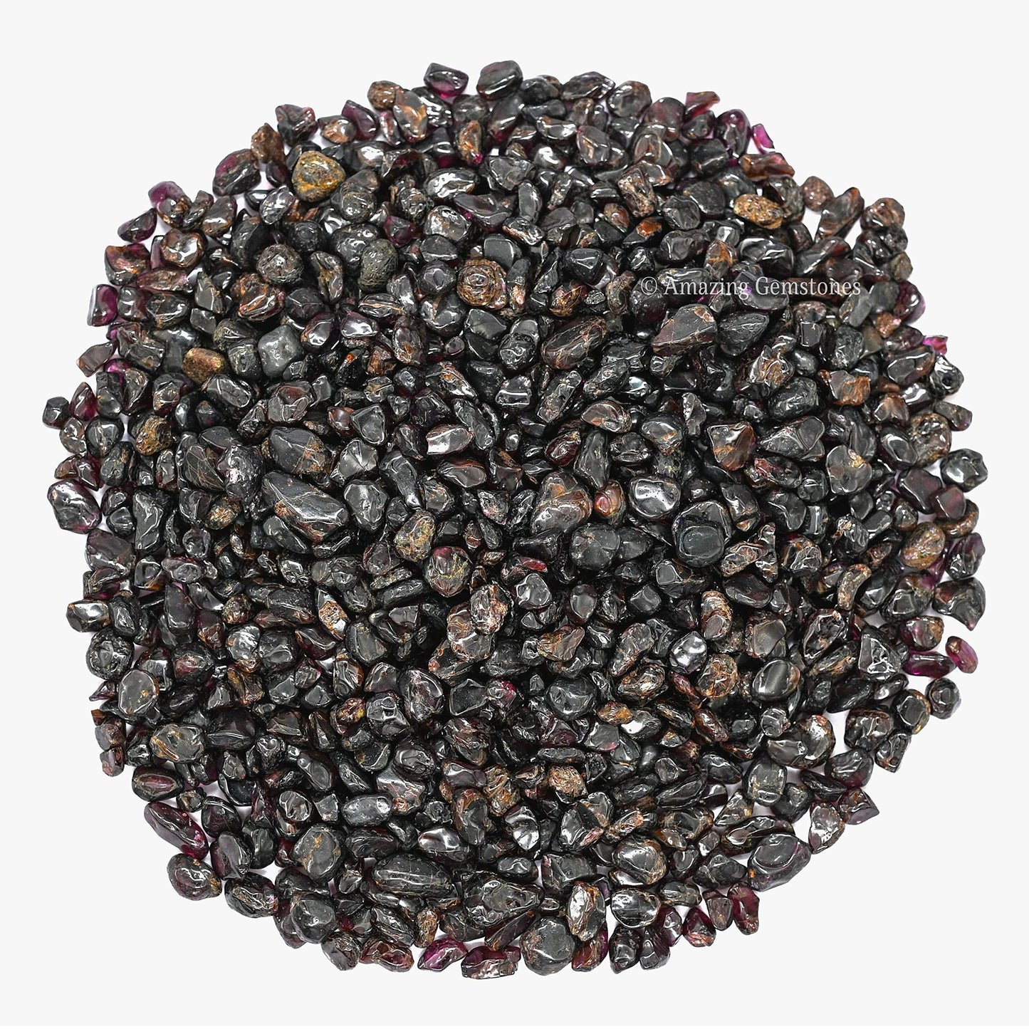 Amazing Gemstone Garnet Crystal Chips Aquarium Gravel Rocks - 1000+ Carat Garnet Chips Bulk Fish Tank Gravel, Small Tumbled Stone Chips and Tiny Crystals for Decoration (Natural AAA Grade Gemstones)