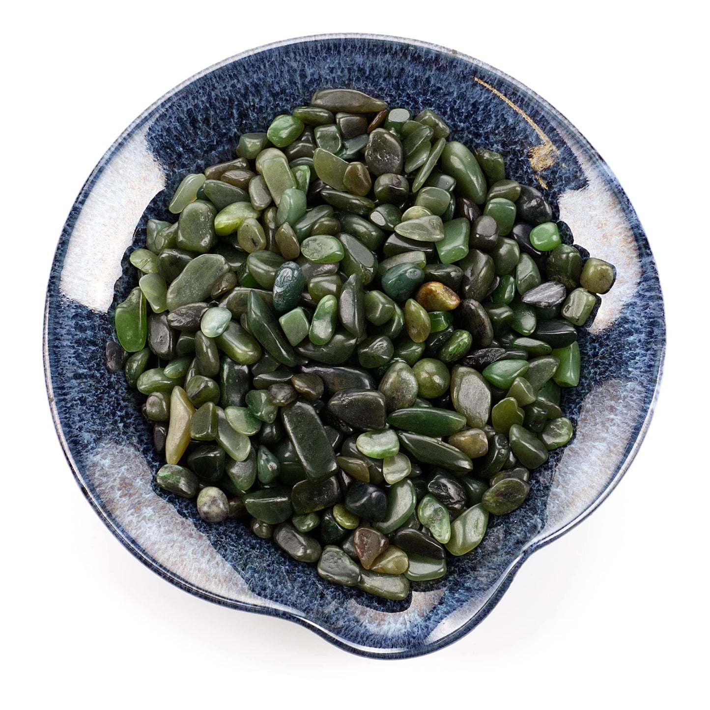 Cherry Tree Collection 1/2 Pound Polished Tumbled Gemstone Chips, Pebbles, Crystal Chips Bulk for Jewelry Making, Healing, Plants, Succulents, Aquariums, Decoration, Chakra (Nephrite Jade)