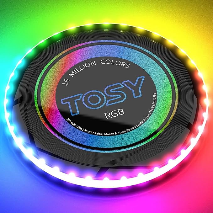 TOSY Bundle of 3 - RGB Black + 2X Blue - Frisbee 108 LEDs, 16 Million Colors
