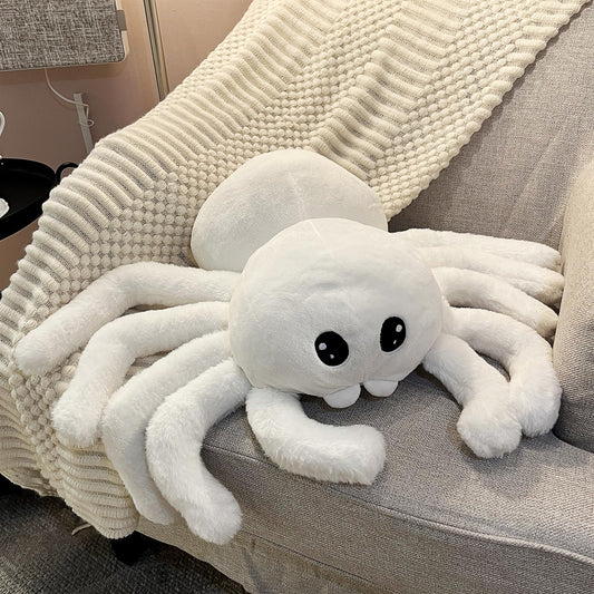 Arciveberg Halloween Spider Throw Pillow 20 x 23 Inches, Soft Faux Fur Tarantula Shaped Body Pillow for Living Room Bedroom Indoor Halloween Decor, Cute Large Gift for Spider Lovers