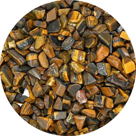 Amazing Gemstone Tiger Eye Crystal Chips Aquarium Gravel Rocks - Carnelian Chips Bulk Fish Tank Gravel, Small Tumbled Stone Chips and Tiny Crystals for Decoration (AAA Grade) (1000+ Carat Chips)