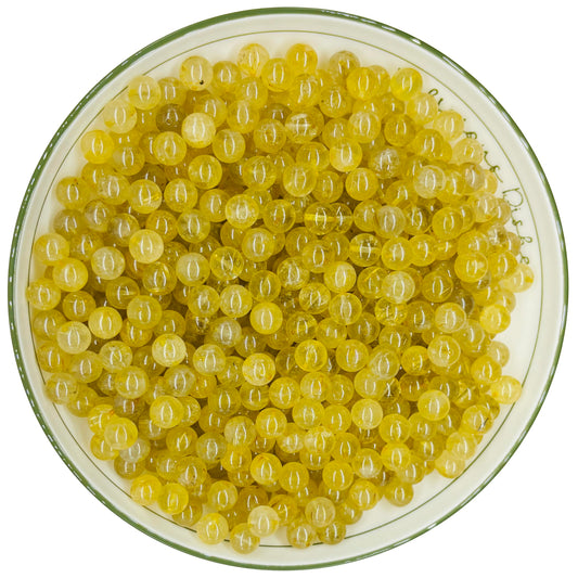 WHNKFB 10mm 50PCS Natural Golden Rutilated Quartz Round Beads, High Clarity Loose Crystal Beads for Jewelry Making Craft - 6mm 8mm 10mm Options with Free Elastic Cord