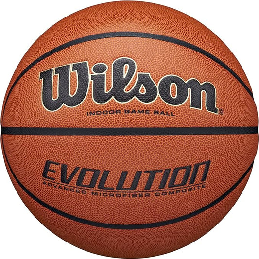 WILSON Evolution Indoor Game Basketballs - Size 5, Size 6 and Size 7