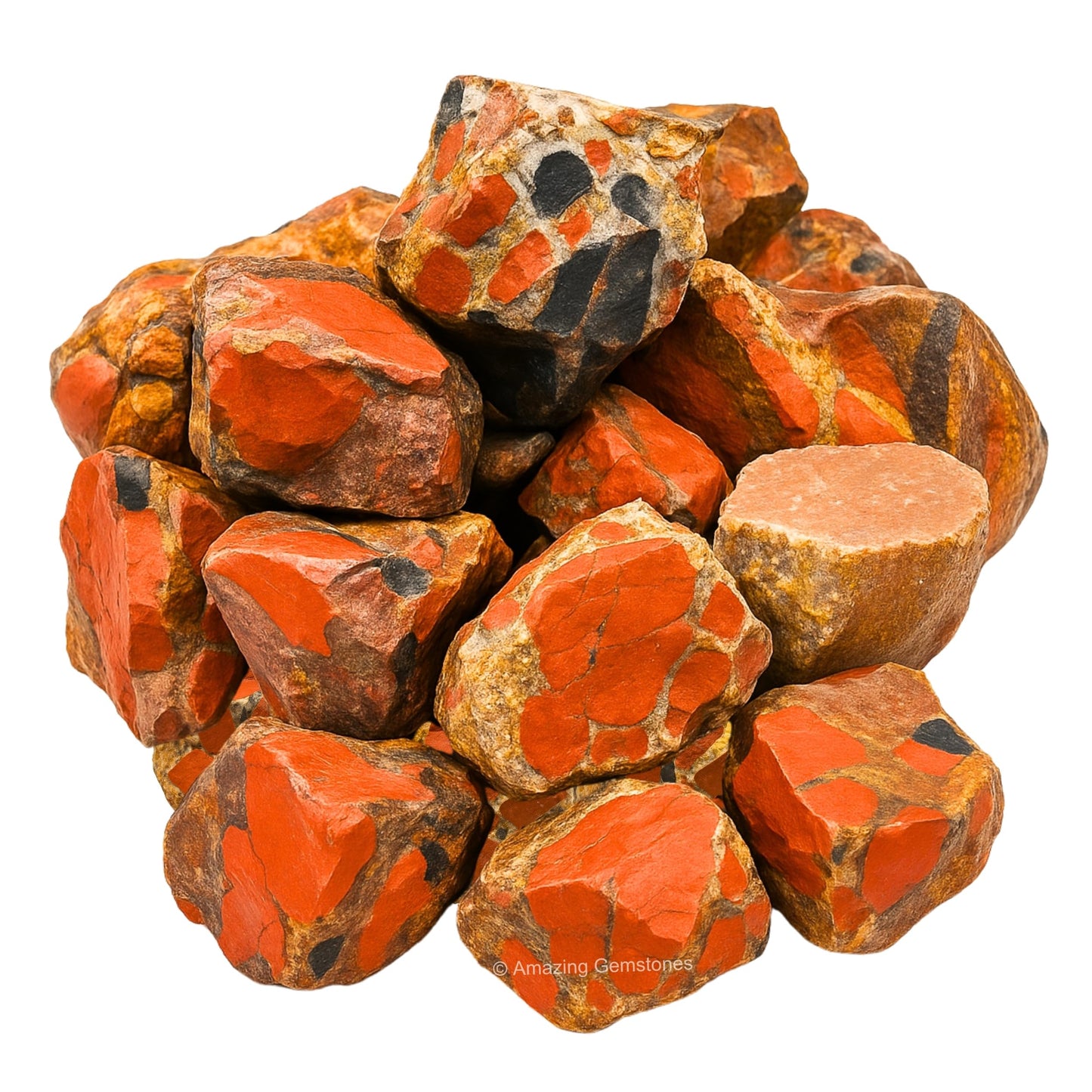 Amazing Gemstone 2 Pieces Spotted Jasper Raw Crystals and Healing Stones, Natural Rocks for Tumbling and DIY Raw Stones and Crystals