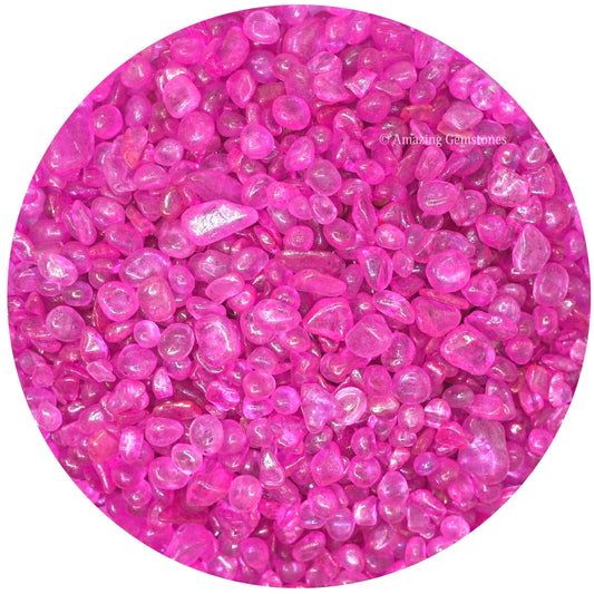 Amazing Gemstone Rose Aura Quartz Crystal Chips Aquarium Gravel Rocks - Aura Quartz Chips Bulk Fish Tank Gravel, Small Tumbled Stone Chips and Tiny Crystals for Decoration