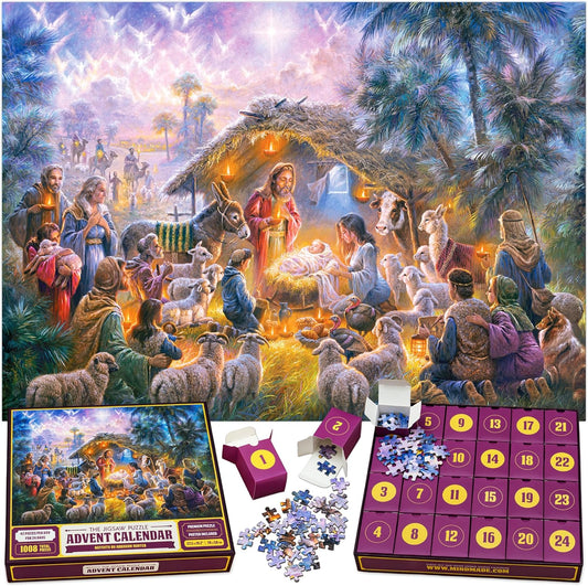 Abraham Hunter | Original Jigsaw Puzzle Advent Calendar 2025 - Nativity Scene, 1008 Pieces, Holiday Countdown Gift