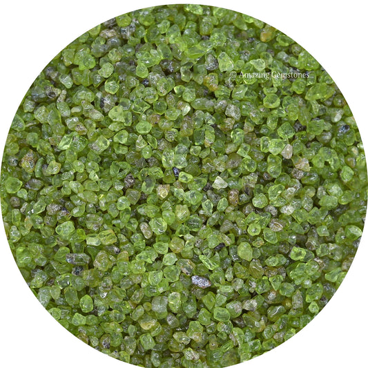 Amazing Gemstone Peridot Crystal Chips & Tiny Crystals - Aquarium Gravel Rocks for Fish Tank Decoration (Natural AAA Grade Gemstones)
