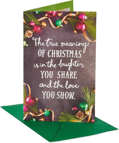 American Greetings Christmas Card - Festive Ornaments & Pine Branches for Someone Special