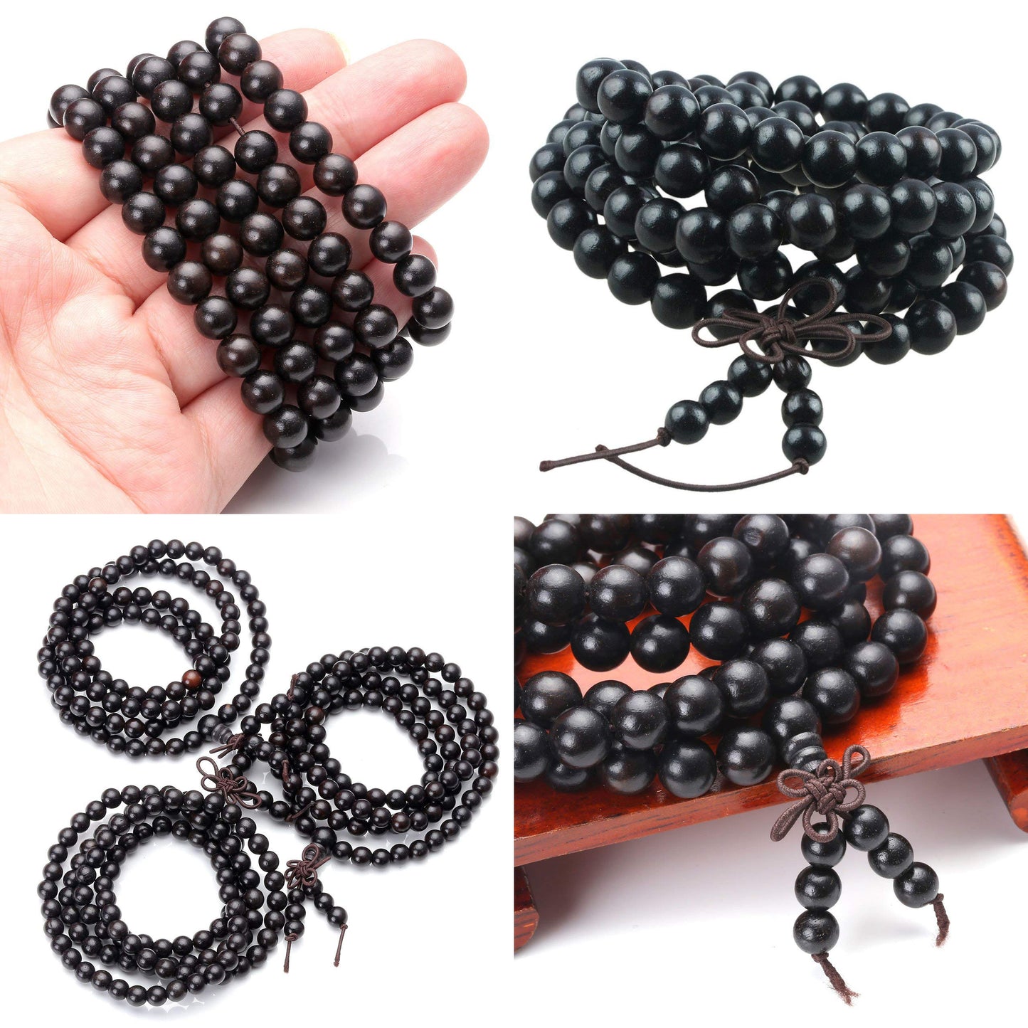 CarpenterC 200pcs 6mm Gorgeous Natural Round Polished Rosewood Loose Beads for Jewelry Making DIY Handmade Crafts