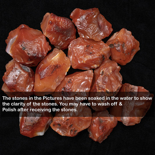 Crocon® 2LB Carnelian Rough Bulk Rocks Natural Stone Spiritual Gifts Raw Gemstone Crystals and Stones Tumbling Cabbing Polishing Gem Mining Chakra Balancing Reiki Healing Home Office Décor