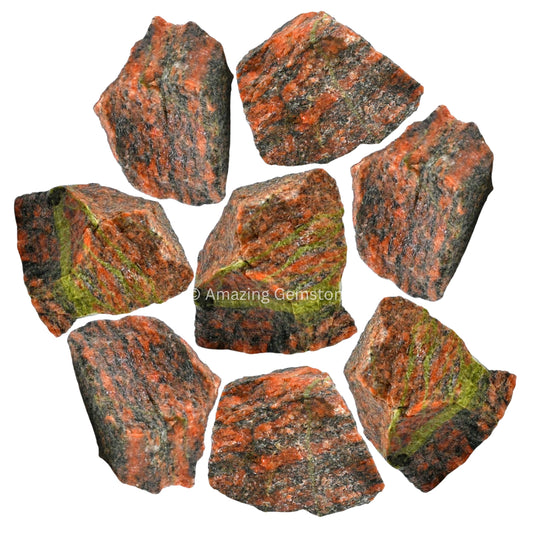 Amazing Gemstone Unakite Jasper Raw Crystals and Healing Stones, Natural Rocks for Tumbling and DIY Raw Stones and Crystals (1 lb)
