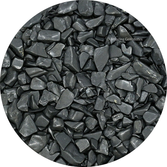 Amazing Gemstone Shungite Crystal Chips Aquarium Gravel Rocks - Shungite Chips Bulk Fish Tank Gravel, Small Tumbled Stone Chips and Tiny Crystals for Decoration (Natural AAA Grade) (1000+ Carat Chips)