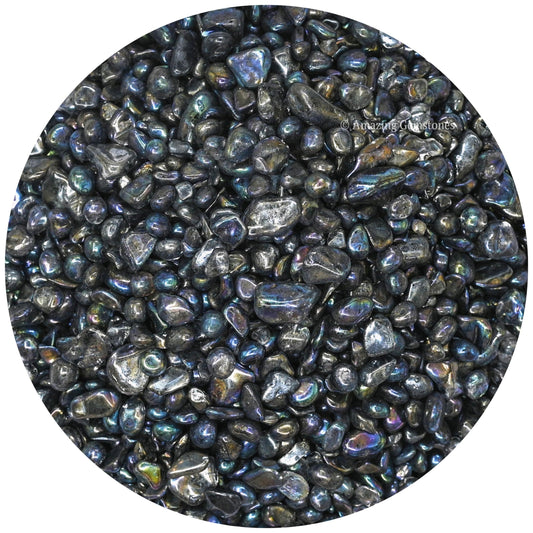 Amazing Gemstone Titanium Aura Quartz Crystal Chips Aquarium Gravel Rocks - Bulk Fish Tank Gravel, Small Tumbled Stone Chips and Tiny Crystals for Decoration (Natural AAA Grade)