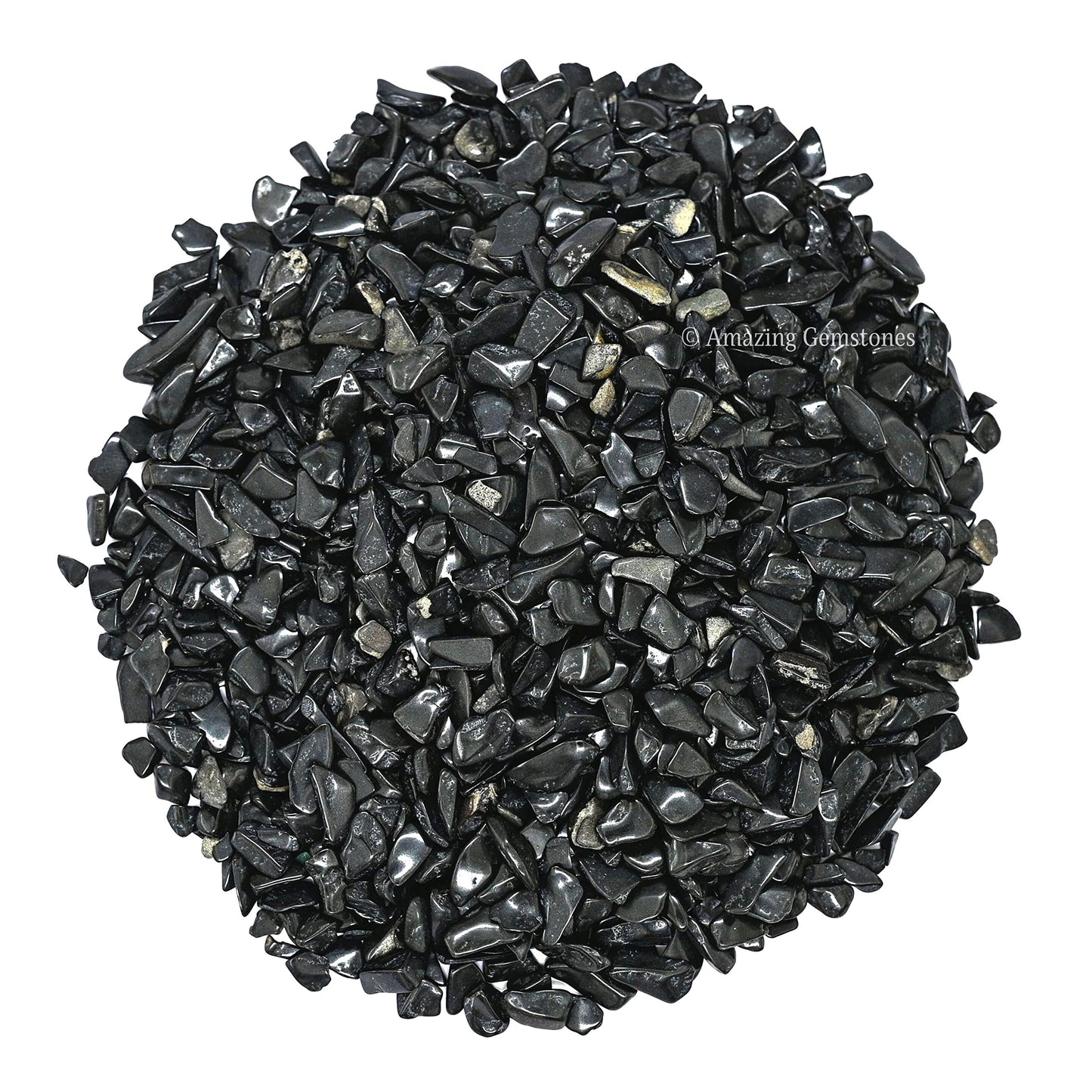 Amazing Gemstone Black Agate Crystal Chips Aquarium Gravel Rocks - Black Agate Chips Bulk Fish Tank Gravel, Small Tumbled Stone Chips and Tiny Crystals for Decoration (Natural AAA Grade Gemstones)
