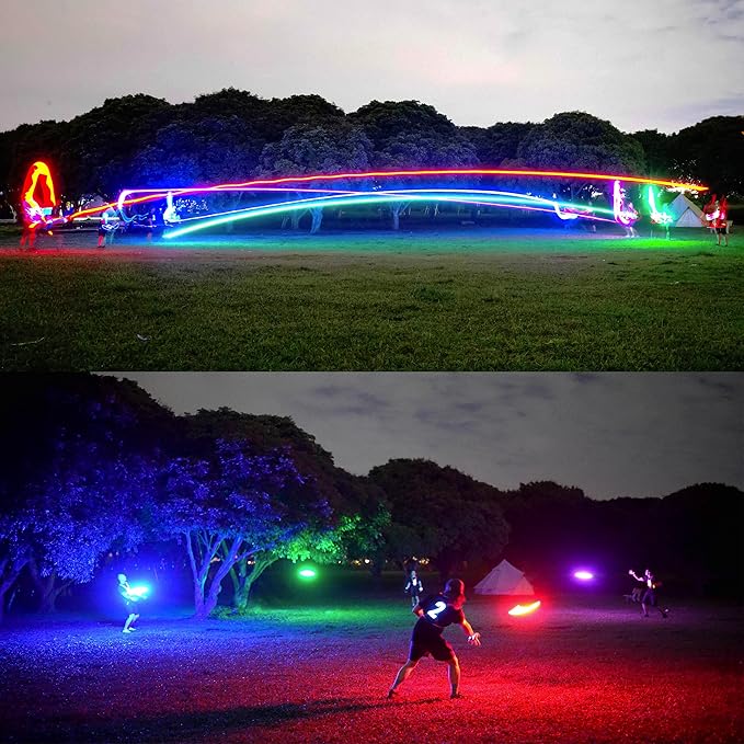 TOSY Bundle of 3 - RGB Black + 2X Blue - Frisbee 108 LEDs, 16 Million Colors